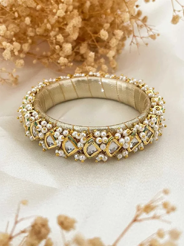 Handmade Triangle Shaped Kundan And Pearl Studded Bangle