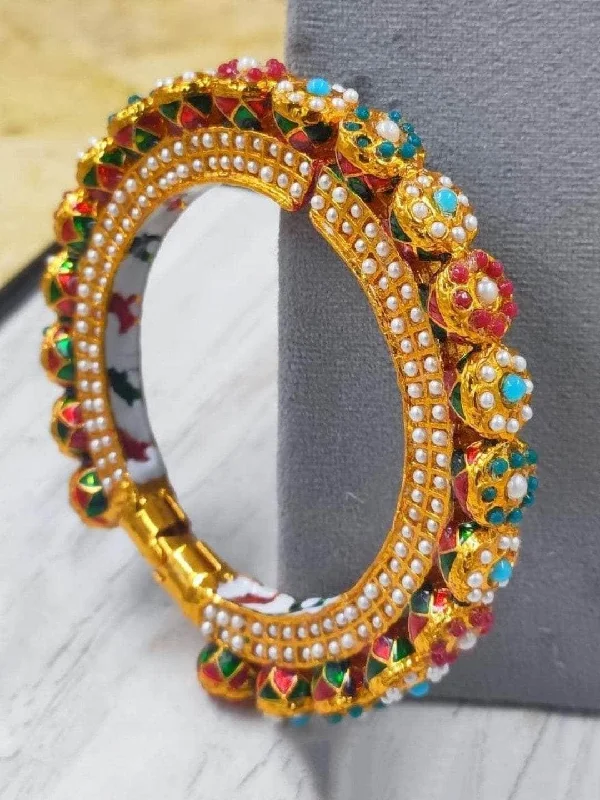 Jaipuri Rajwadi Pachali Meenakari Openable Bangle