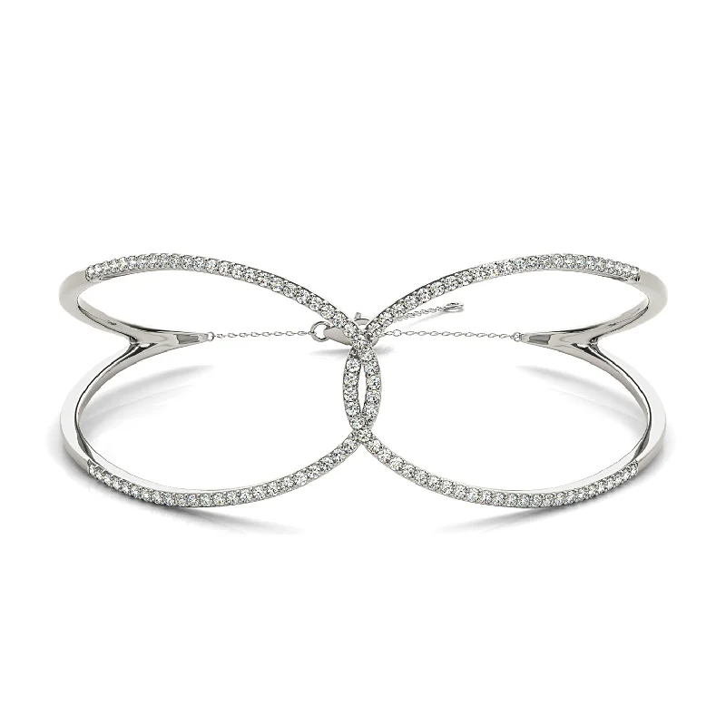 Love Knot 0.65 ctw Diamond Bangle Bracelet Pave Set