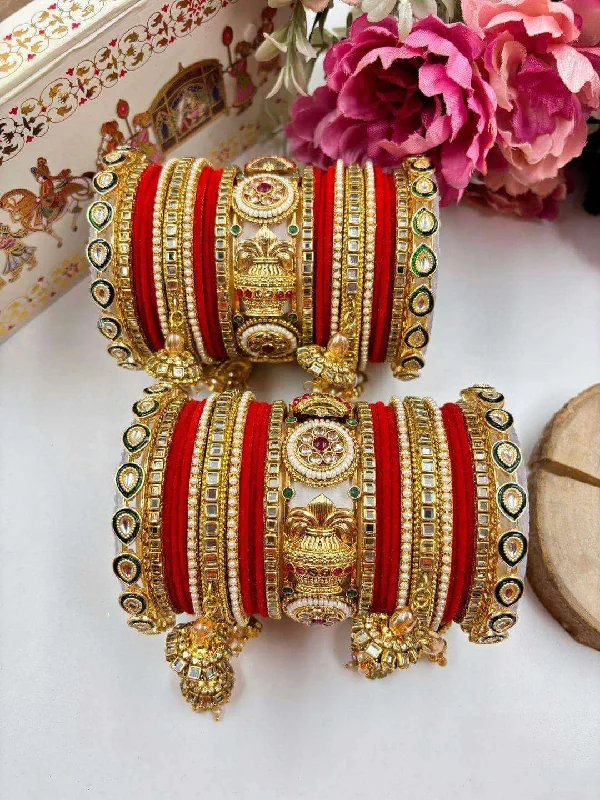 Rajasthani Traditional Kalash Design Bridal Bangle Set