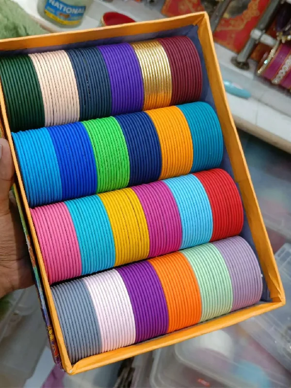 Set Of Multicolored Velvet Bangles