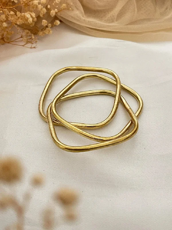 Sterling Silver Square Shaped Interconnected Bangles