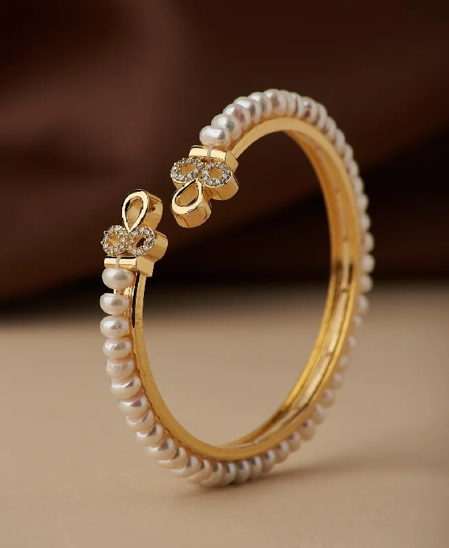 Trendy Stone Studded Pearl Bangle