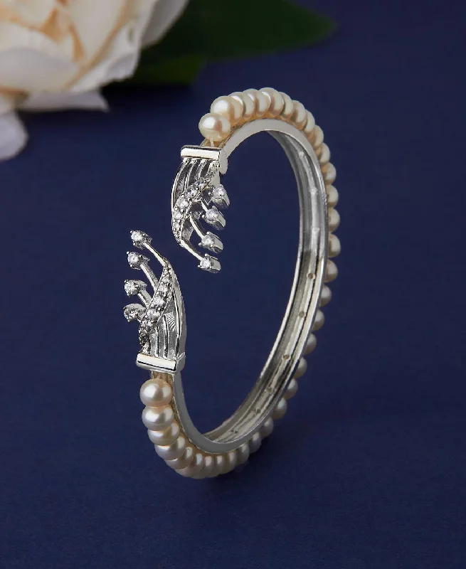 Trendy Stone Studded Pearl Bangle