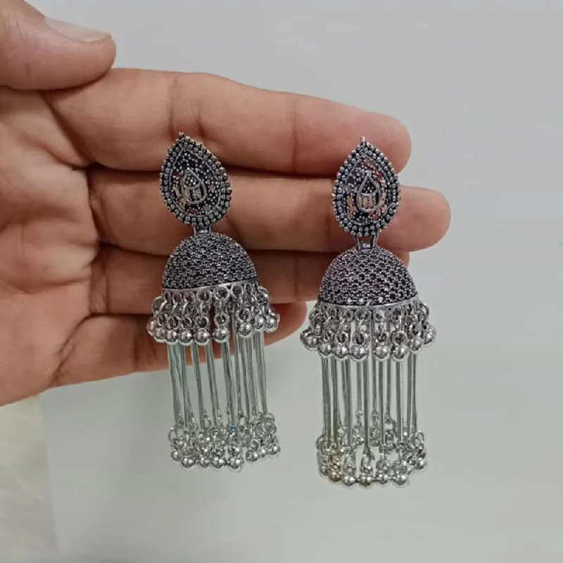 Pooja Bangles Oxidised Plated Jhumki Earrings