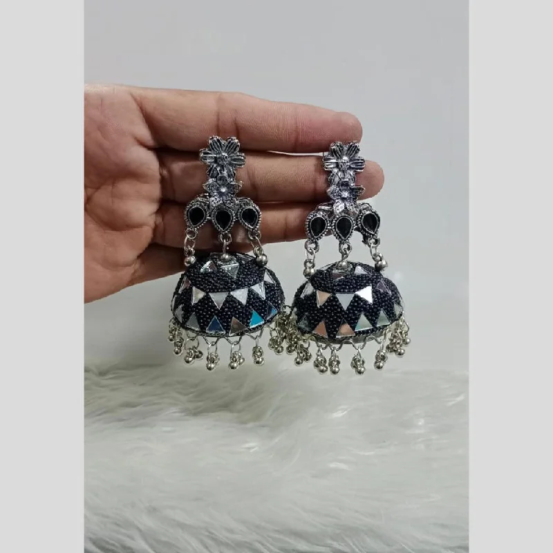 Pooja Bangles Oxidised Plated Jhumki Earrings