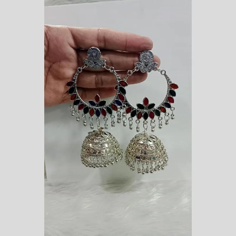 Pooja Bangles Oxidised Plated Jhumki Earrings